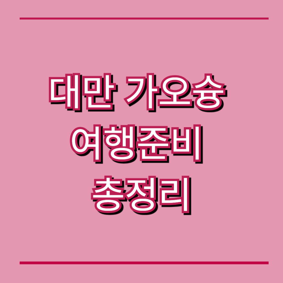 대만 가오슝 여행 준비물 완벽 가이드: 환전, 우버 인증, 필수 체크리스트 총정리 5